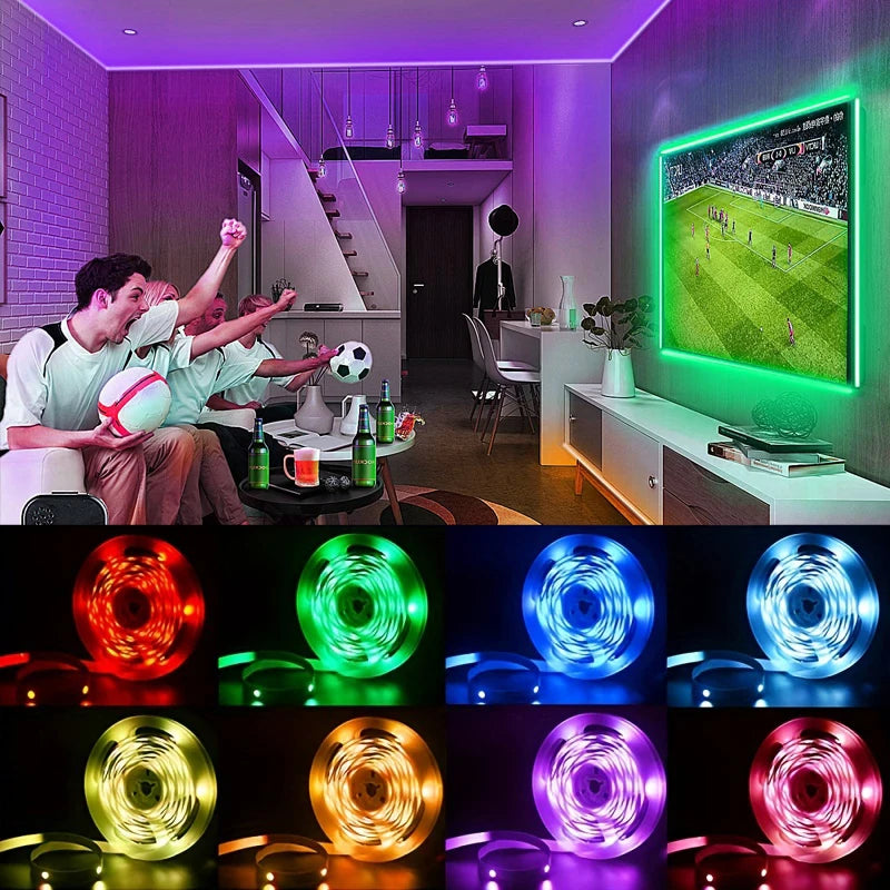 LED Strip Lys til TV & Værelse – USB RGB Baggrundsbelysning med Kontrol