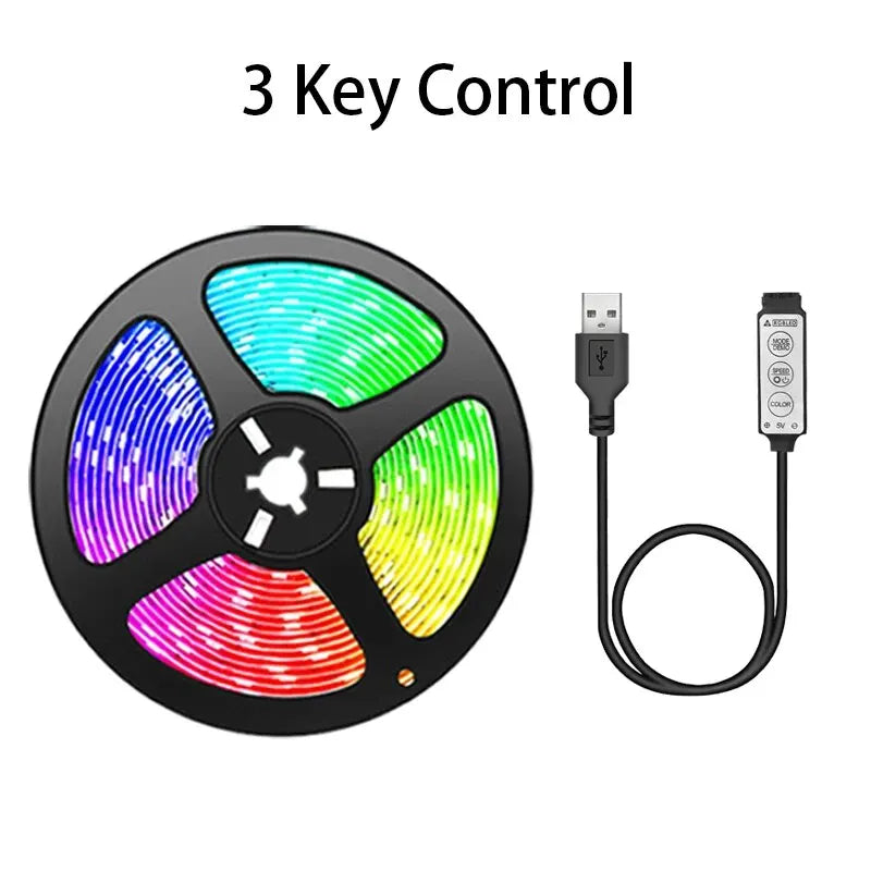 LED Strip Lys til TV & Værelse – USB RGB Baggrundsbelysning med Kontrol